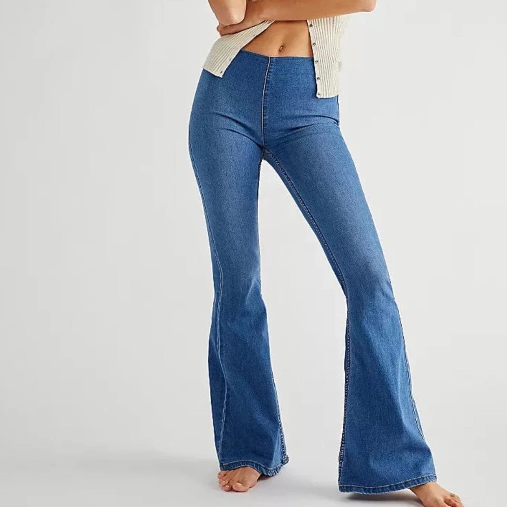 Free People Flare Penny Pull On Jeans